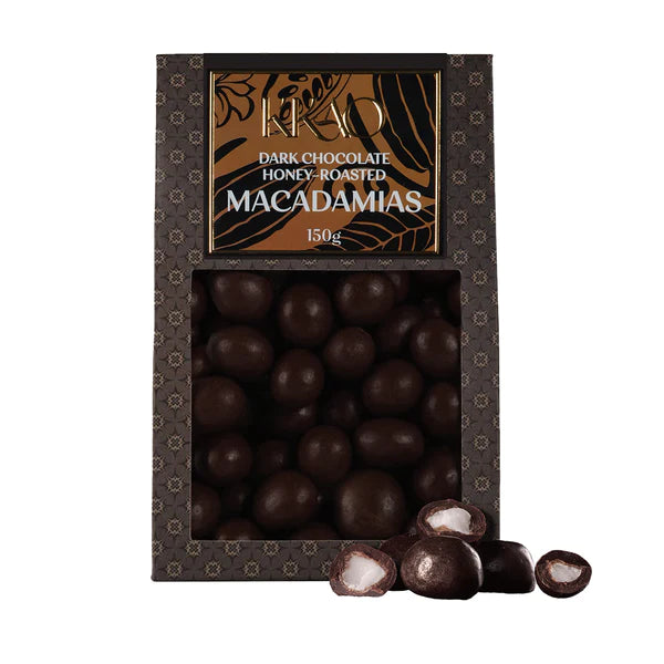 Honey Roasted Macadamias Coated in Chocolate